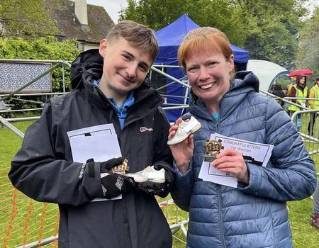 This photo is of Matthew Quartermaina and Eileen Naughton